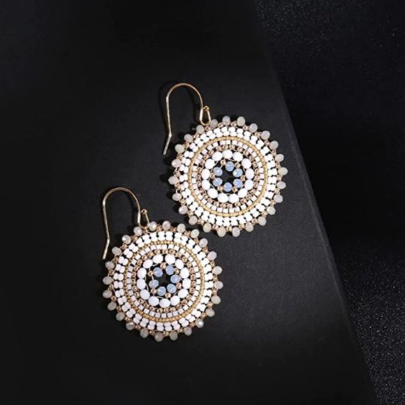 Anthropologie Crystals Bohemia Circle Earrings - Picture 3 of 5